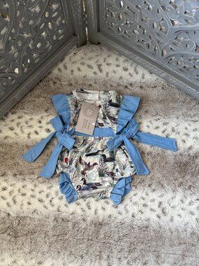 NWT! Ducks on water onesie baby girls 0-3 months girlhoodcore summer vacation